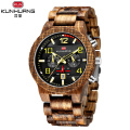KUNHUANG 1015 Wooden Men Watches Top Brand Luxury Casual Chronograph Military Sports Quartz Wood Watch Men Relogio Masculino